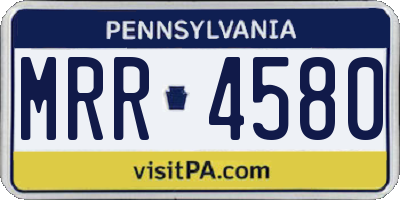 PA license plate MRR4580