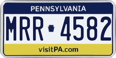 PA license plate MRR4582