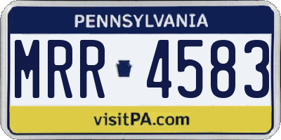PA license plate MRR4583
