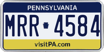 PA license plate MRR4584