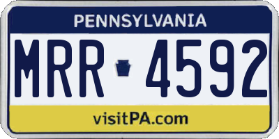 PA license plate MRR4592