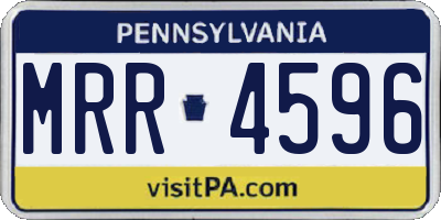 PA license plate MRR4596