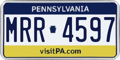 PA license plate MRR4597