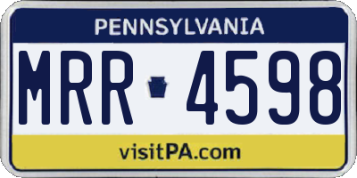 PA license plate MRR4598