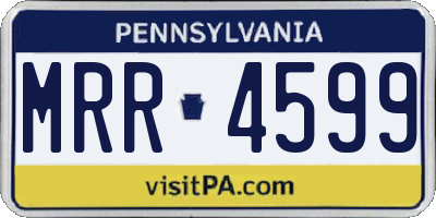 PA license plate MRR4599