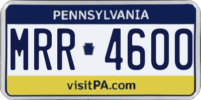PA license plate MRR4600