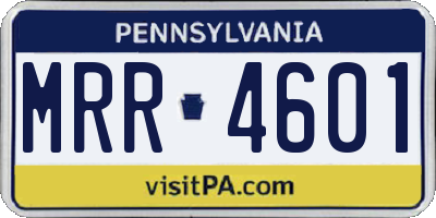 PA license plate MRR4601