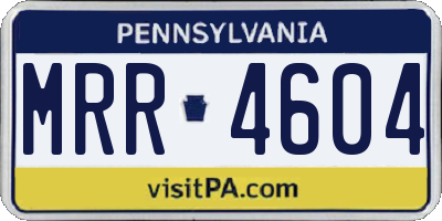 PA license plate MRR4604
