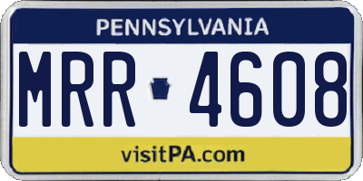 PA license plate MRR4608