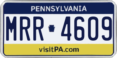 PA license plate MRR4609