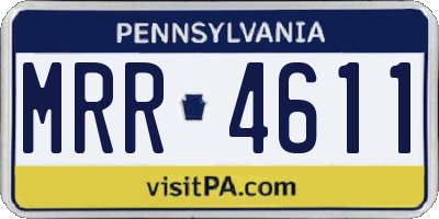 PA license plate MRR4611