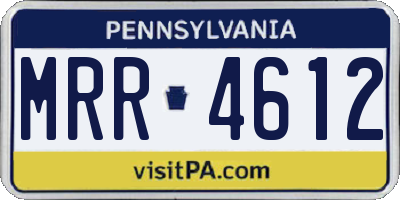 PA license plate MRR4612