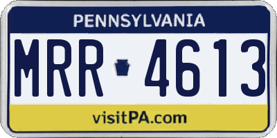 PA license plate MRR4613