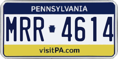 PA license plate MRR4614