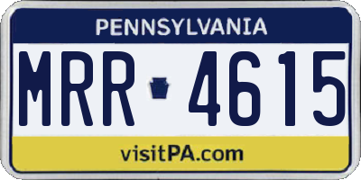 PA license plate MRR4615