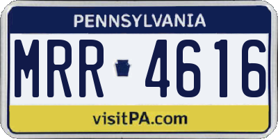 PA license plate MRR4616