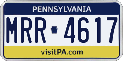 PA license plate MRR4617