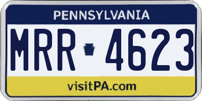 PA license plate MRR4623