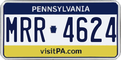 PA license plate MRR4624