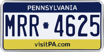 PA license plate MRR4625