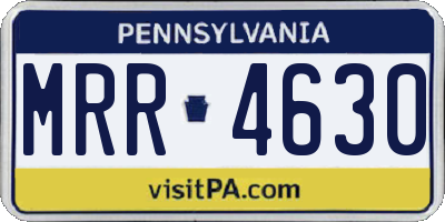 PA license plate MRR4630