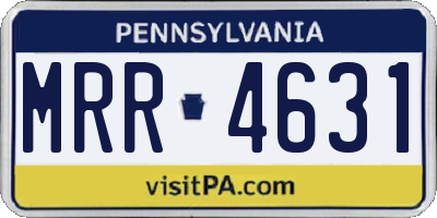 PA license plate MRR4631