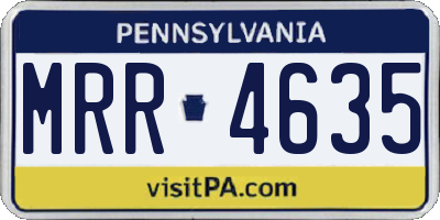 PA license plate MRR4635
