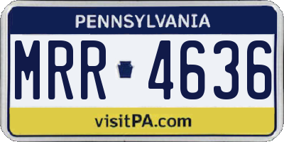 PA license plate MRR4636