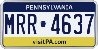 PA license plate MRR4637