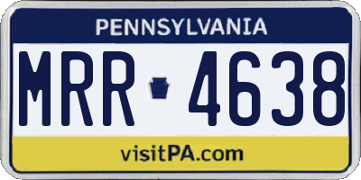PA license plate MRR4638