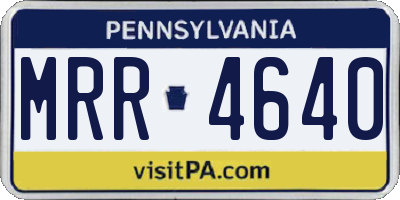 PA license plate MRR4640