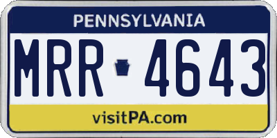 PA license plate MRR4643