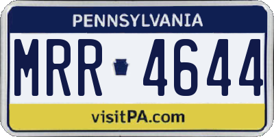 PA license plate MRR4644
