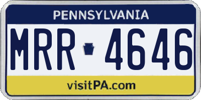PA license plate MRR4646