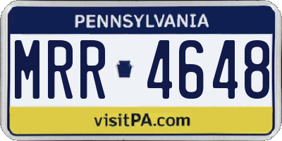 PA license plate MRR4648