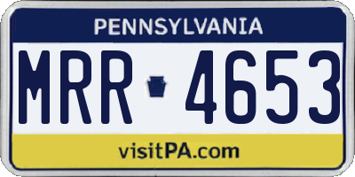 PA license plate MRR4653