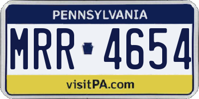 PA license plate MRR4654