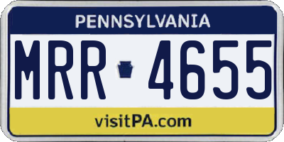 PA license plate MRR4655