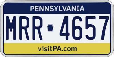 PA license plate MRR4657