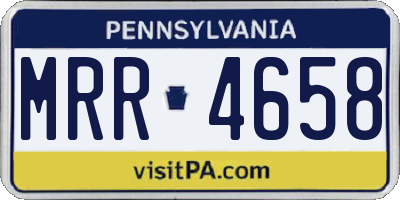 PA license plate MRR4658
