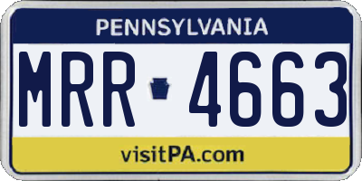 PA license plate MRR4663