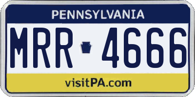 PA license plate MRR4666