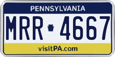 PA license plate MRR4667
