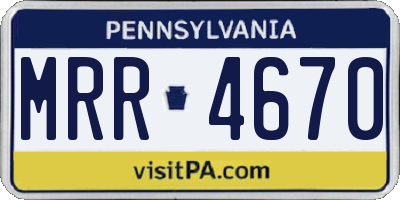 PA license plate MRR4670