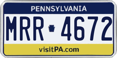 PA license plate MRR4672