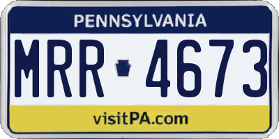 PA license plate MRR4673