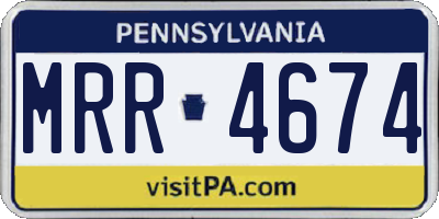 PA license plate MRR4674