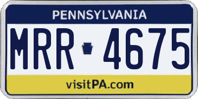 PA license plate MRR4675