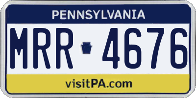 PA license plate MRR4676
