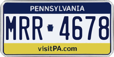 PA license plate MRR4678